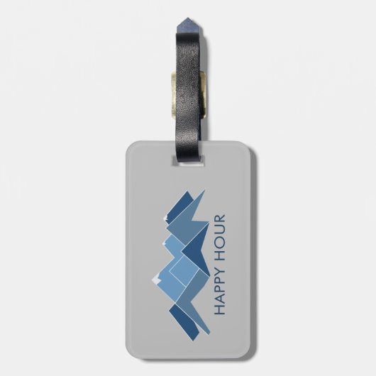Mountains Happy Hour Bagagelabel (Achterkant verticaal)