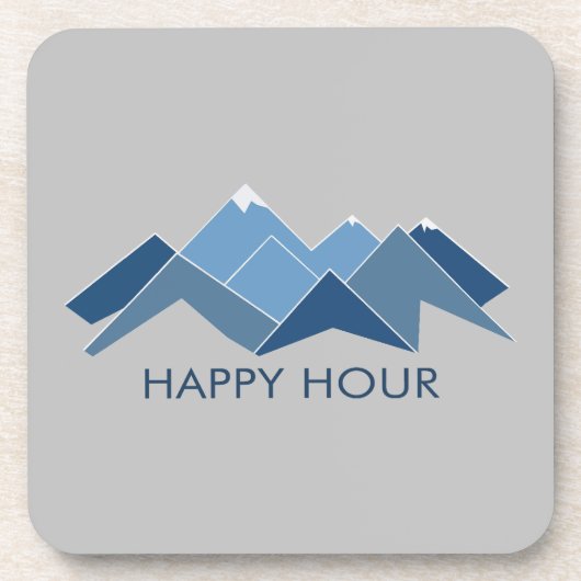 Mountains Happy Hour Bier Onderzetter (Voorkant)
