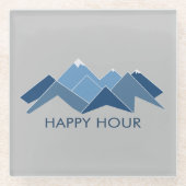 Mountains Happy Hour Glazen Onderzetter (Voorkant)
