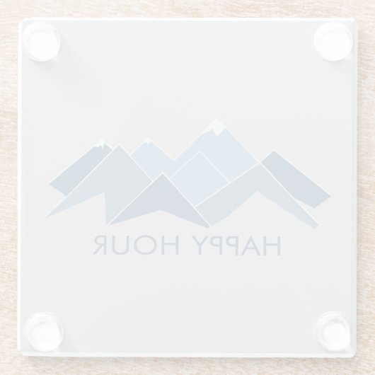 Mountains Happy Hour Glazen Onderzetter (Achterkant)