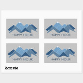 Mountains Happy Hour Rechthoekige Sticker (Vel)