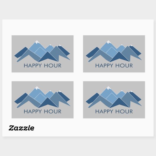 Mountains Happy Hour Rechthoekige Sticker (Vel)