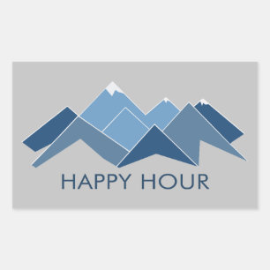 Mountains Happy Hour Rechthoekige Sticker