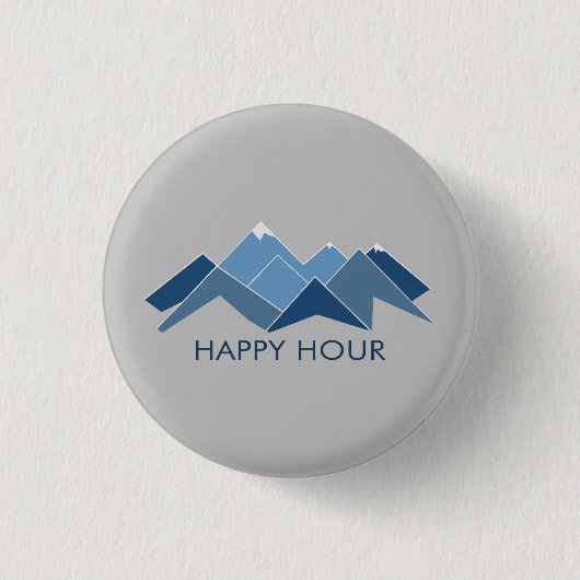 Mountains Happy Hour Ronde Button 3,2 Cm (Voorkant)