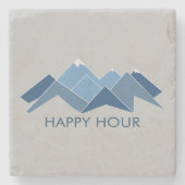Mountains Happy Hour Stenen Onderzetter (Voorkant)