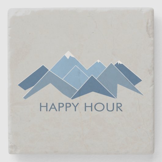 Mountains Happy Hour Stenen Onderzetter (Voorkant)