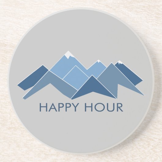 Mountains Happy Hour Zandsteen Onderzetter (Voorkant)