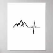 Mountains Hiking Heartbeat Poster (Voorkant)