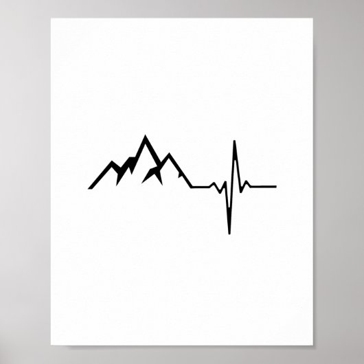 Mountains Hiking Heartbeat Poster (Voorkant)