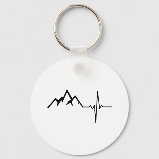 Mountains Hiking Heartbeat Sleutelhanger (Voorkant)