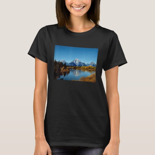 Mountains Lake Reflection Grand Teton National Par T-shirt (Voorkant)