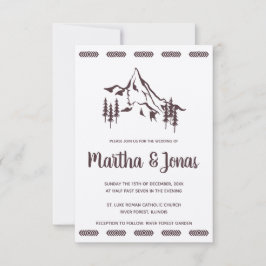 Mountains Landscape & Tribal Motifs Wedding Design Kaart