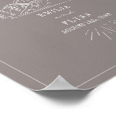 Mountains Line Art Amethyst Weddenschap Welkom Poster (Hoek)