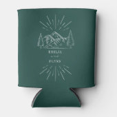 Mountains Line Art Emerald Wedding Koelbox Blikjeskoeler (Voorkant)