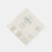 Mountains Line Art Emerald Wedding Servet (Hoek)