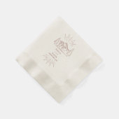 Mountains Line Art Terracotta Wedding Napkins Servet (Hoek)