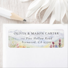 Mountains Meadow Wildflowers Colorful Wedding Etiket