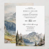 Mountains meer bruiloft uitnodiging (Voorkant / Achterkant)