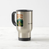 Mountains Over Meetings Travel Mug | Add Text/Name Reisbeker (Voorkant links)