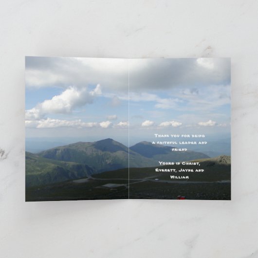Mountains Pastor Appreciation Leadership Kaart (Binnen)