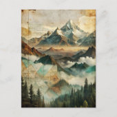  Mountains Pine Forest Natuur Adventure Briefkaart (Voorkant)