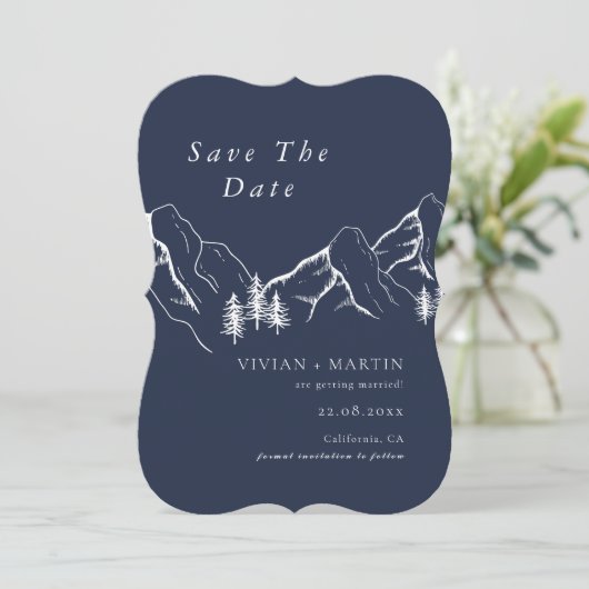 Mountains Pine Tree Black Foto Sla de datum op Kaart (Staand voorkant)