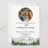 Mountains Pines 10th Wedding Jubileum Foto Save The Date (Voorkant)