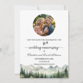 Mountains Pines 36th Wedding Anniversary Photo Save The Date (Voorkant)