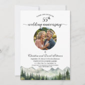 Mountains Pines 55th Wedding Jubileum Foto Kaart (Voorkant)