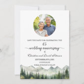 Mountains Pines 65 Wedding Anniversary Photo Save The Date (Voorkant)