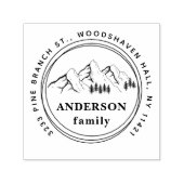 Mountains & Pines  Familie Retour Adres Zelfinktende Stempel (Design)