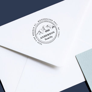 Mountains & Pines  Familie Retour Adres Zelfinktende Stempel