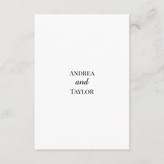 Mountains Pines QR Code Wedding Details Informatiekaartje (Achterkant)