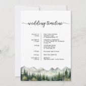 Mountains Pines Wedding Bag Letter & Timeline Card Kaart (Achterkant)