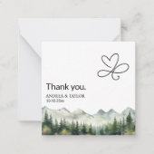 Mountains Pines Wedding Thank You Card Note Notitiekaartje (Voorkant)
