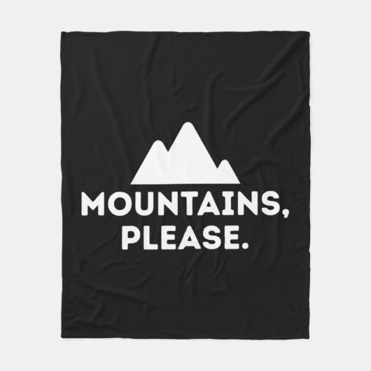 Mountains Please Outdoors Camping Climbing Tee Fleece Deken (Voorkant)