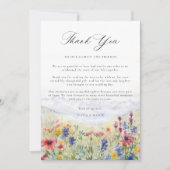 Mountains Scene Rustic Meadow Wildflowers Wedding Bedankkaart (Voorkant)