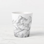 Mountains Sketched in Pencil on Latte Mug Mok (Voorkant)