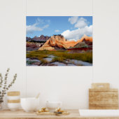 Mountains & Sky in Badlands N.P. — Realisme Poster (Keuken)