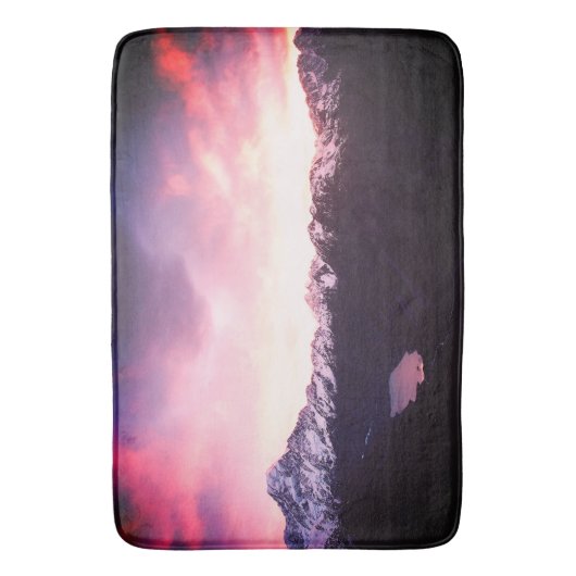 *~* Mountains Sky Purples Pinks & Lavender Photo Badmat (Voorkant Verticaal)