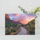 Mountains | The Watchman Zion Nathional Park Utah Bedankkaart (Staand voorkant)