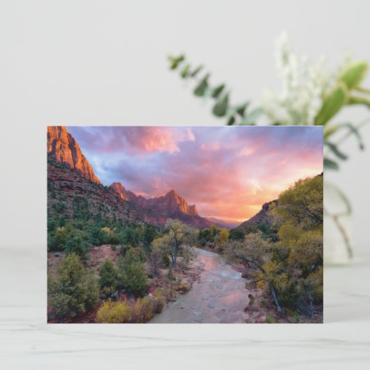 Mountains | The Watchman Zion Nathional Park Utah Bedankkaart (Staand voorkant)