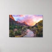 Mountains | The Watchman Zion Nathional Park Utah Canvas Afdruk (Voorkant)