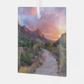 Mountains | The Watchman Zion Nathional Park Utah Glas Ornament (Voorkant links)