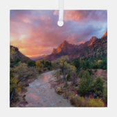 Mountains | The Watchman Zion Nathional Park Utah Glas Ornament (Achterkant)