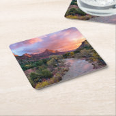 Mountains | The Watchman Zion Nathional Park Utah Kartonnen Onderzetters (Schuin)