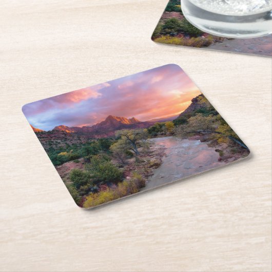 Mountains | The Watchman Zion Nathional Park Utah Kartonnen Onderzetters (Schuin)