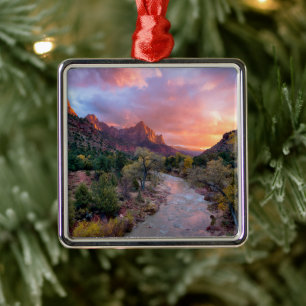 Mountains   The Watchman Zion Nathional Park Utah Metalen Ornament