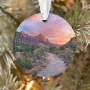 Mountains   The Watchman Zion Nathional Park Utah Ornament