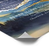 Mountains Wedding Signature Cocktails Drink Menu Poster (Hoek)